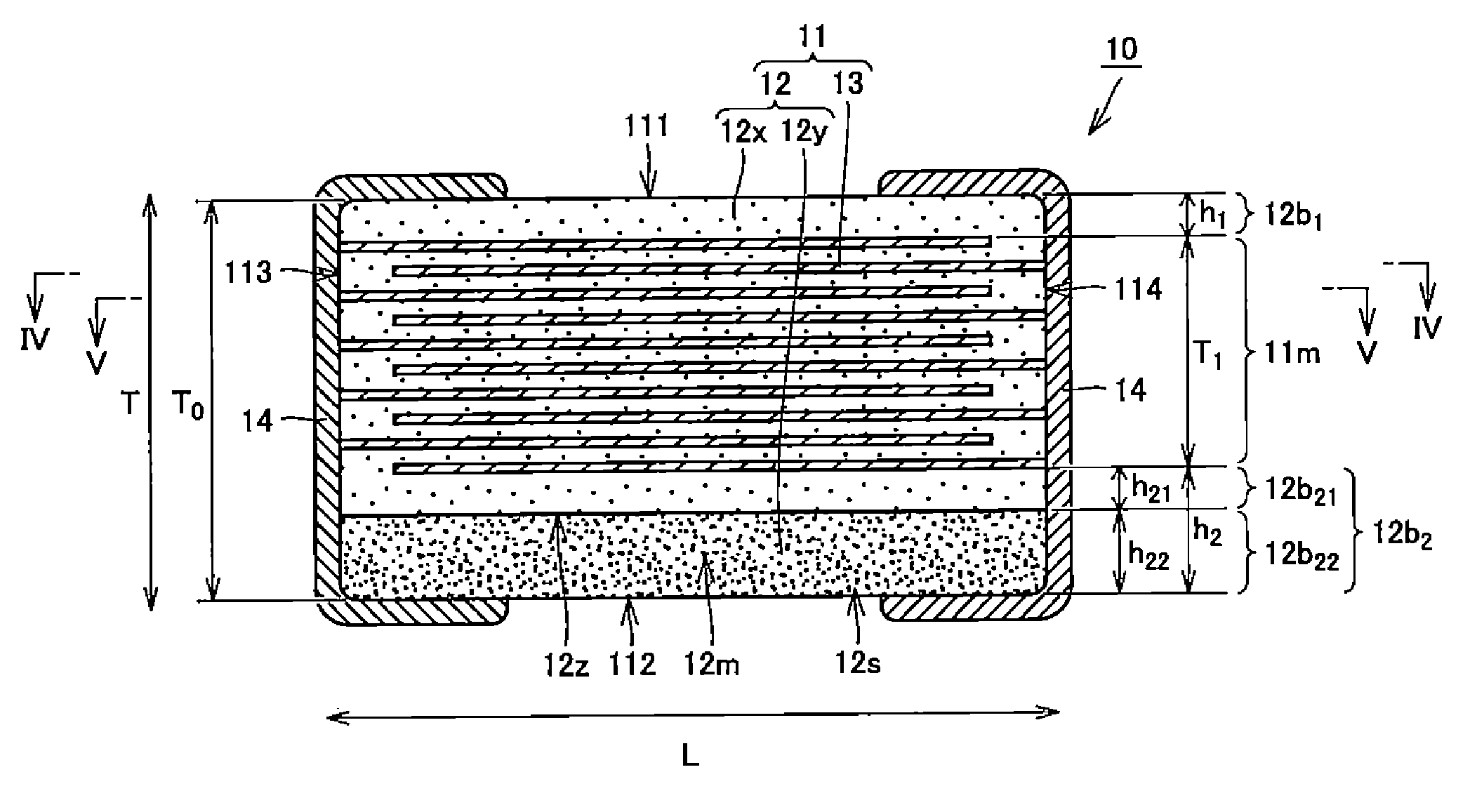 Multilayer ceramic capacitor including first and second outer layer portions and an inner layer portion disposed therebetween