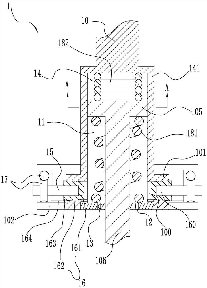 A shock-absorbing structure capable of driving the ejection of the vehicle body