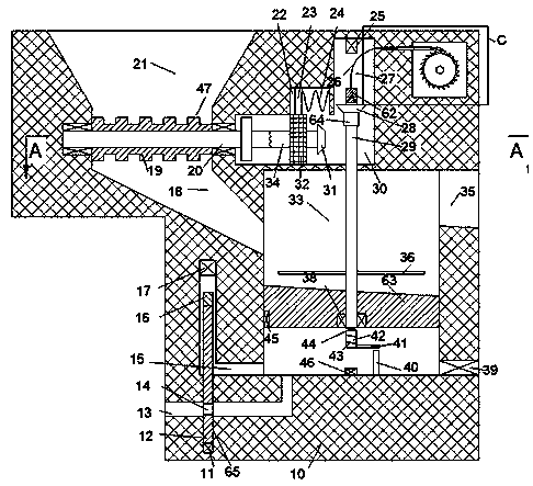 Crushing and oil-removing device of lathe metal cutting chips
