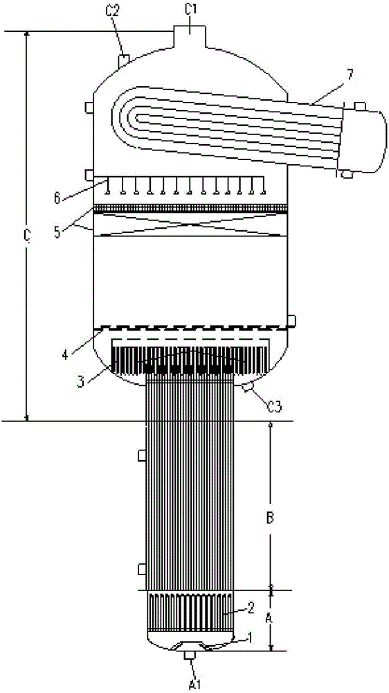 Efficient evaporator for refining adiponitrile and adiponitrile refining process