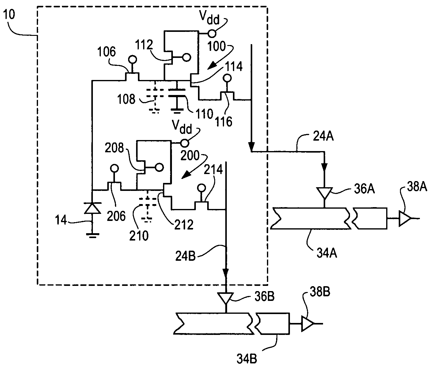 CMOS active pixel sensor with improved dynamic range and method of operation
