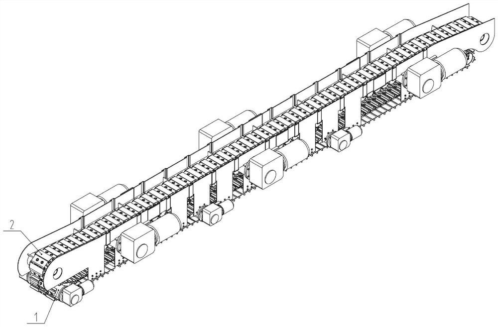 Crawler belt self-moving type bendable scraper conveyor