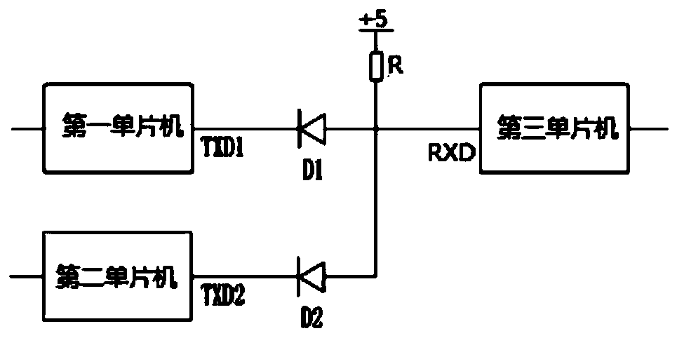 Multi-serial-port parallel transmission circuit based on diodes
