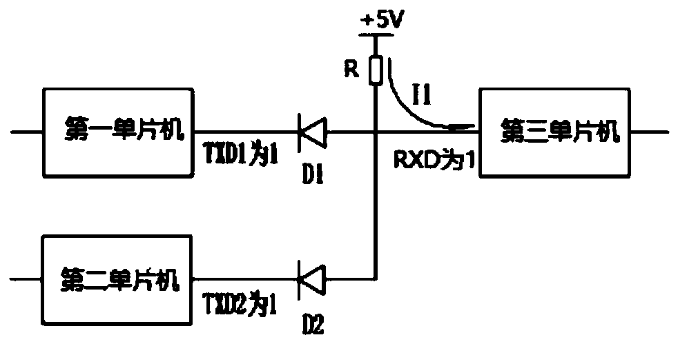 Multi-serial-port parallel transmission circuit based on diodes