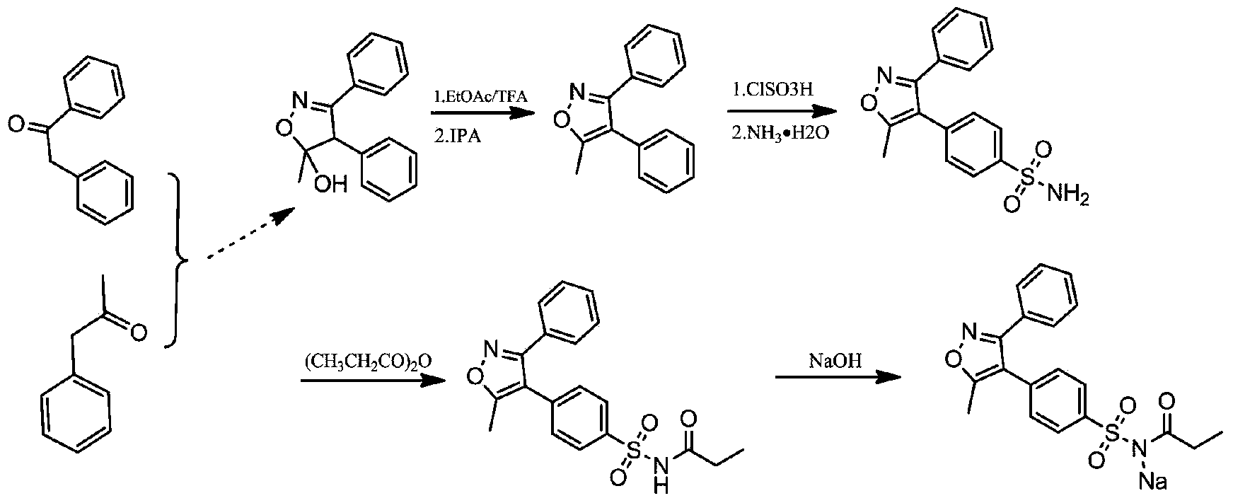 Preparation method of parecoxib sodium