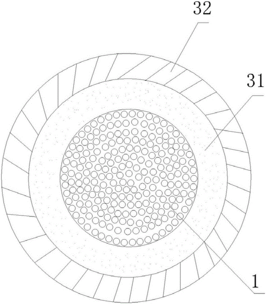 Transformer substation OPGW terminal reserved cable and manufacturing method thereof