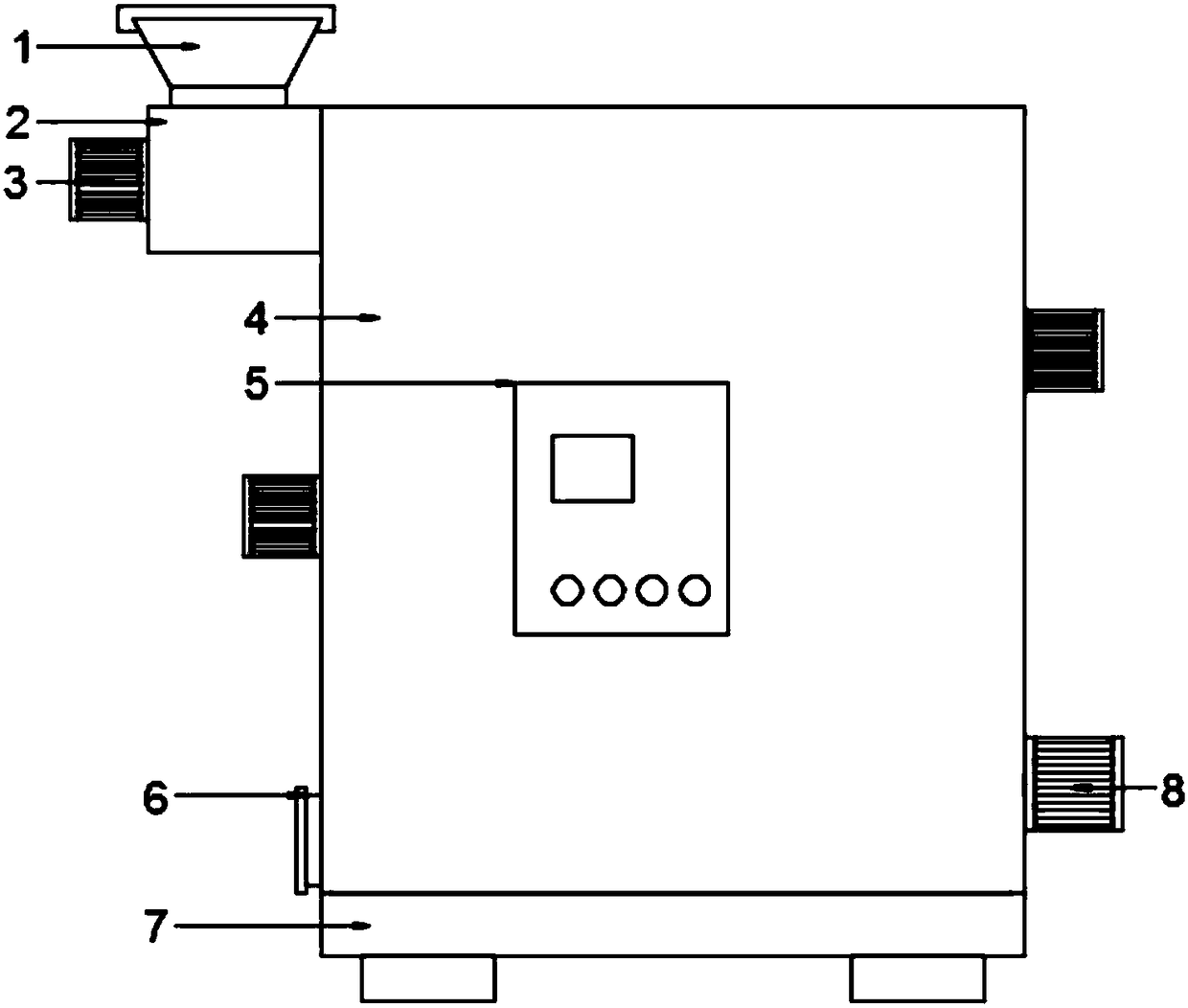 Continuous smashing device for forage grass in animal husbandry