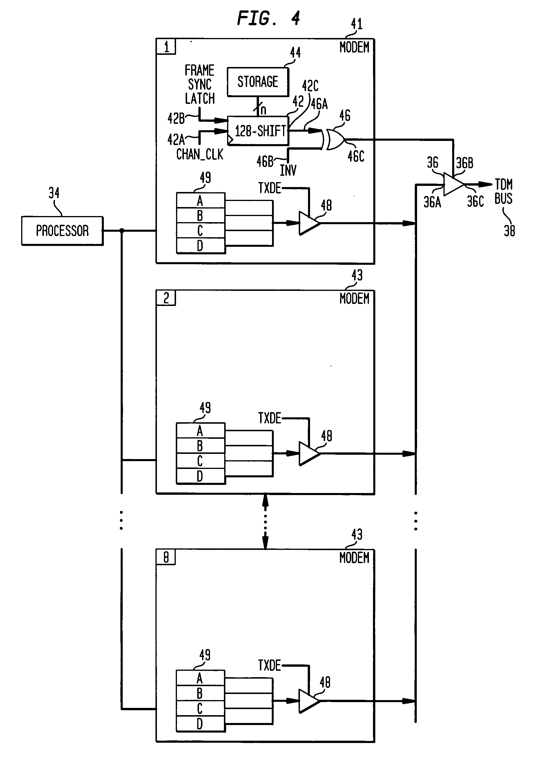 Method and apparatus for interfacing multiple communication devices to a time division multiplexing bus