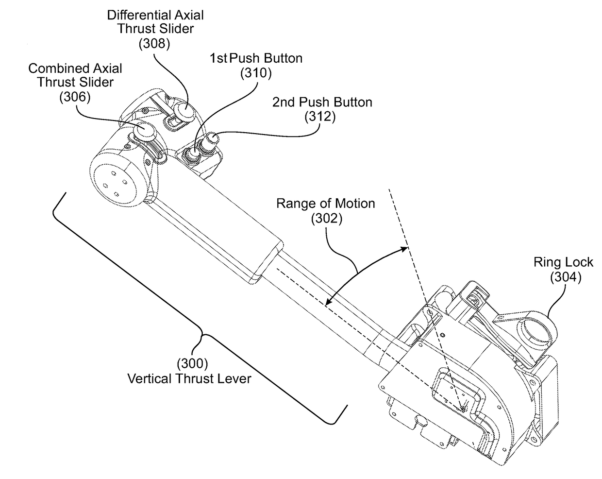 Vertical thrust lever