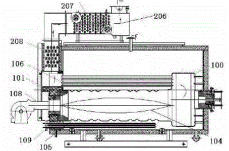 Saturated steam combined boiler and quick steam manufacturing method