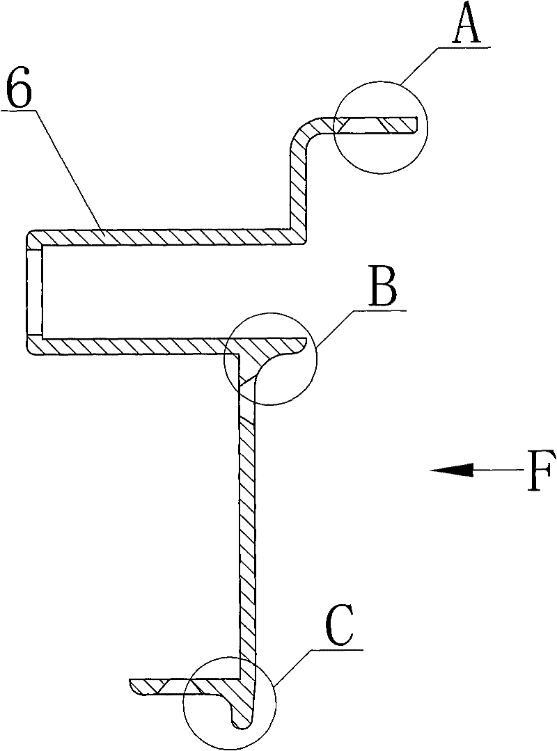 Large-side lock anti-theft door having sectional bar at lateral side of door leaf lock