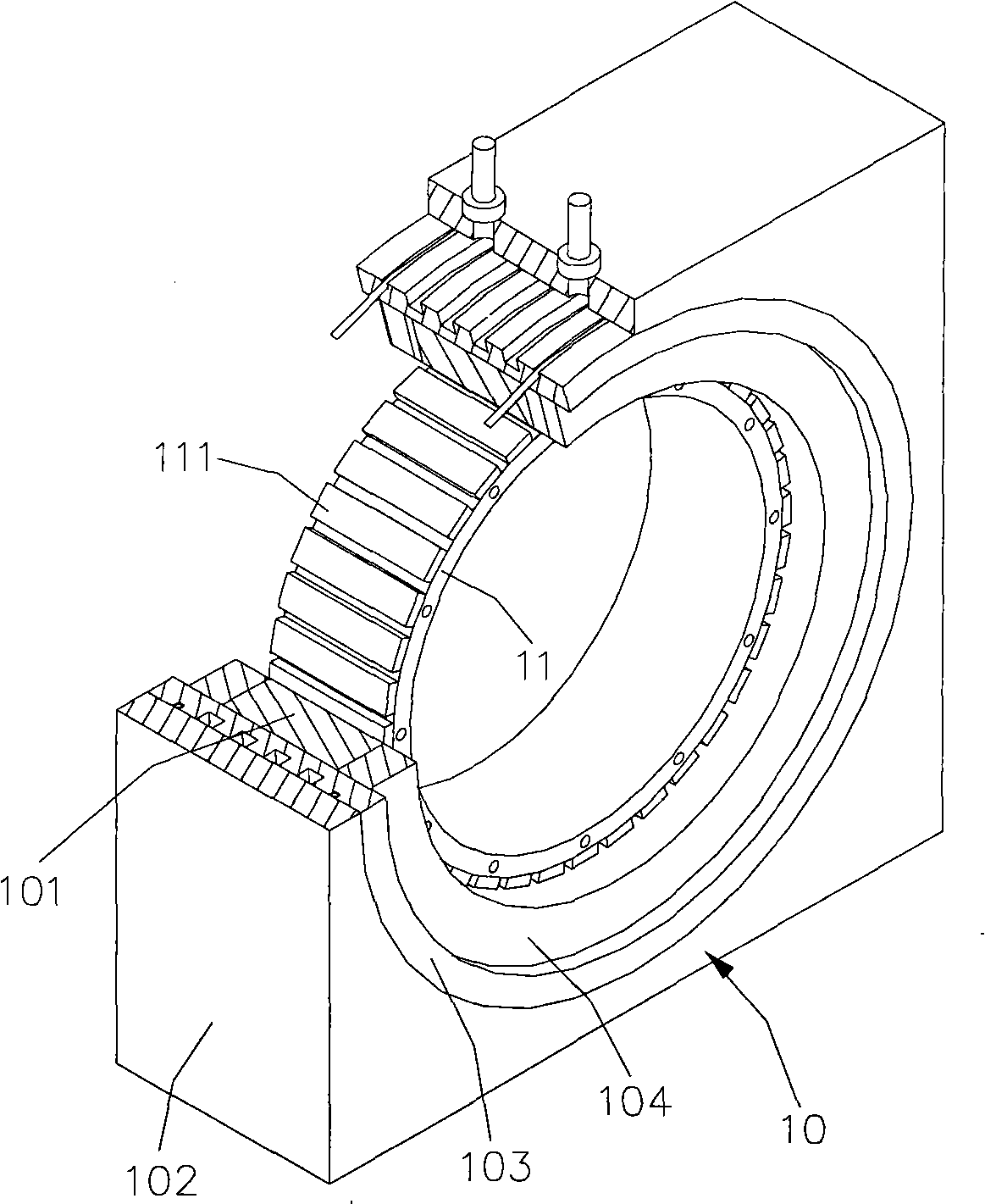 Main shaft remaining gap eliminating construction for direct driving rotary distance motor apparatus