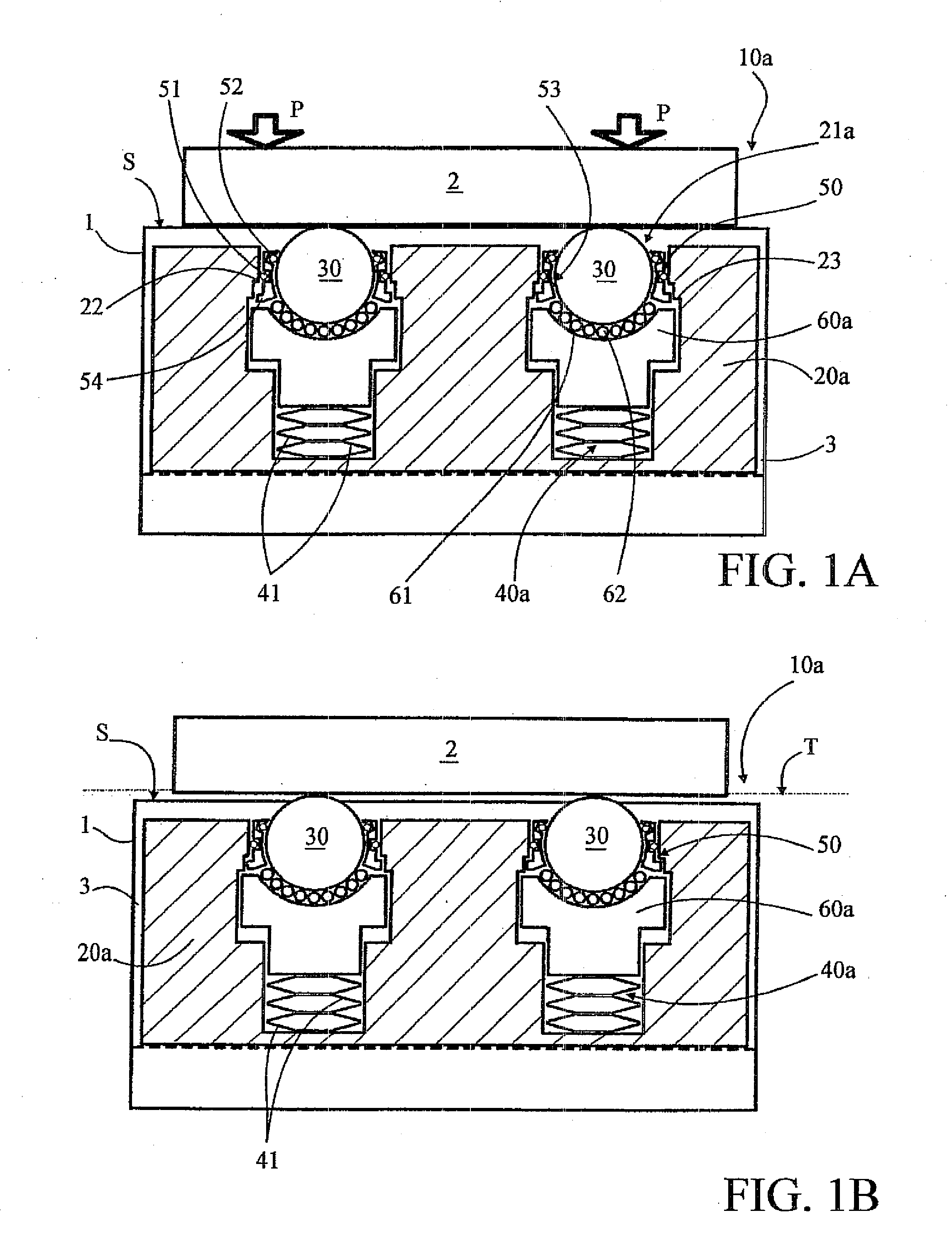 Retractable antifriction bearings device for a loading bed and loading bed equipped with such a device