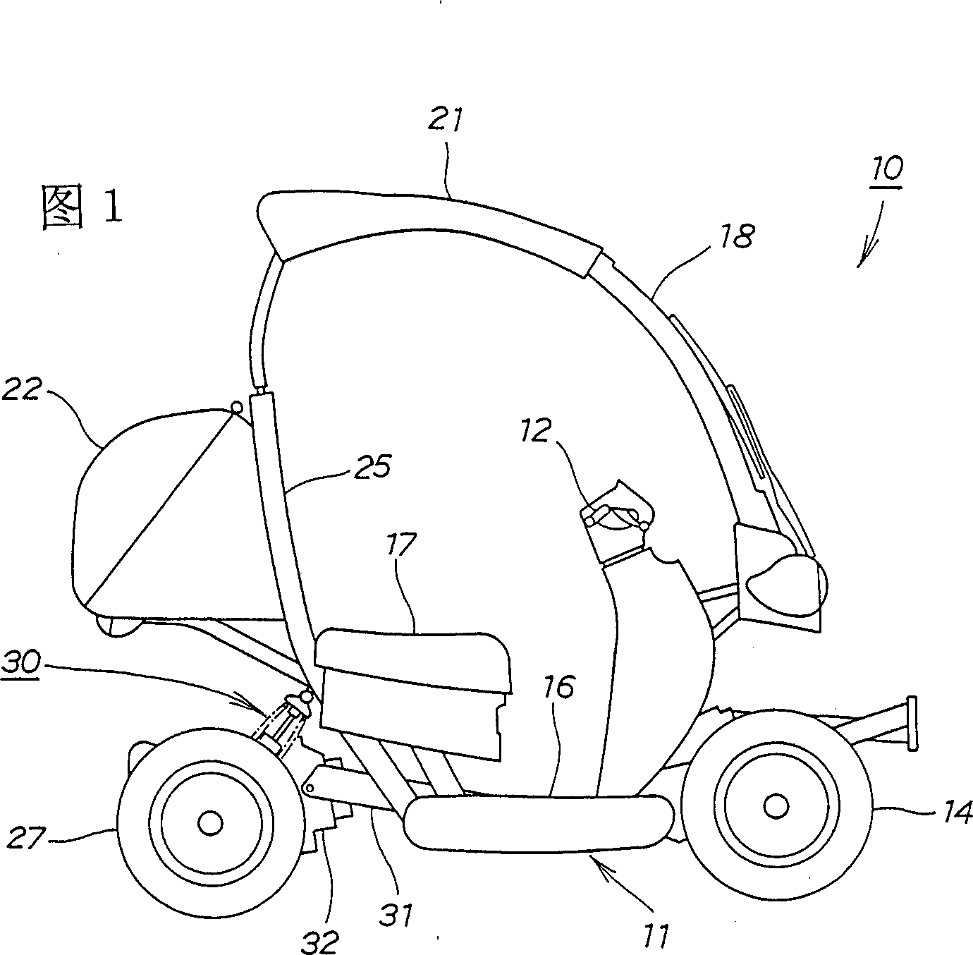 Rear wheel suspension device of cycle
