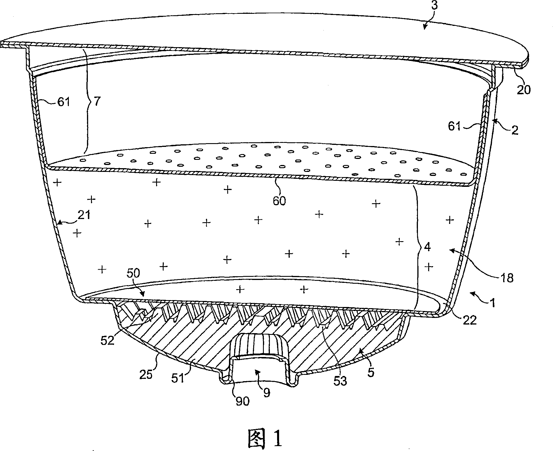 Capsule for preparing and delivering a drink by injecting a pressurized fluid into the capsule