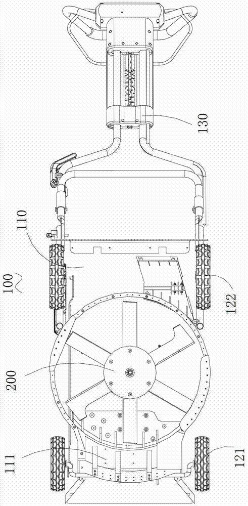 Cutting device and lawnmower with same
