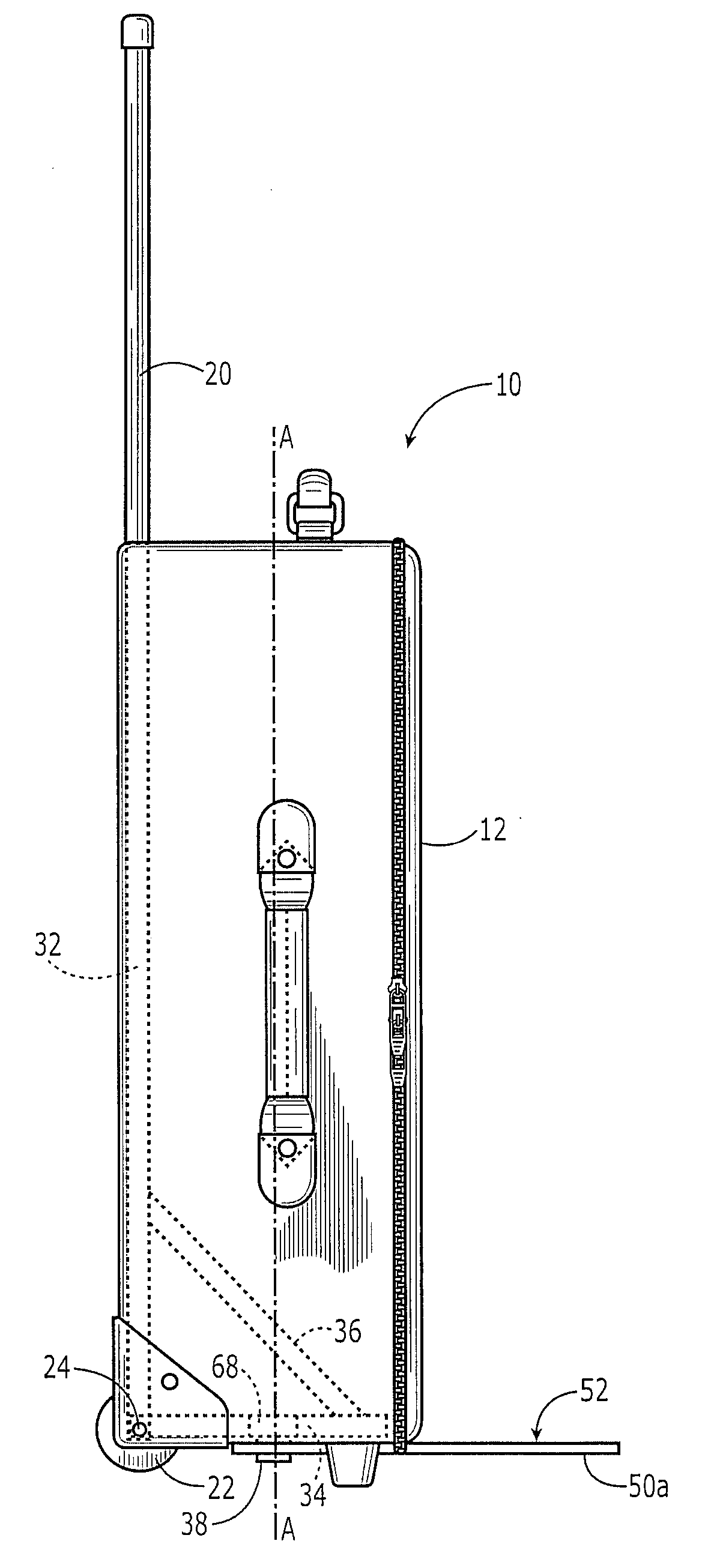 Wheeled Luggage with Extendable Supportive Tongue