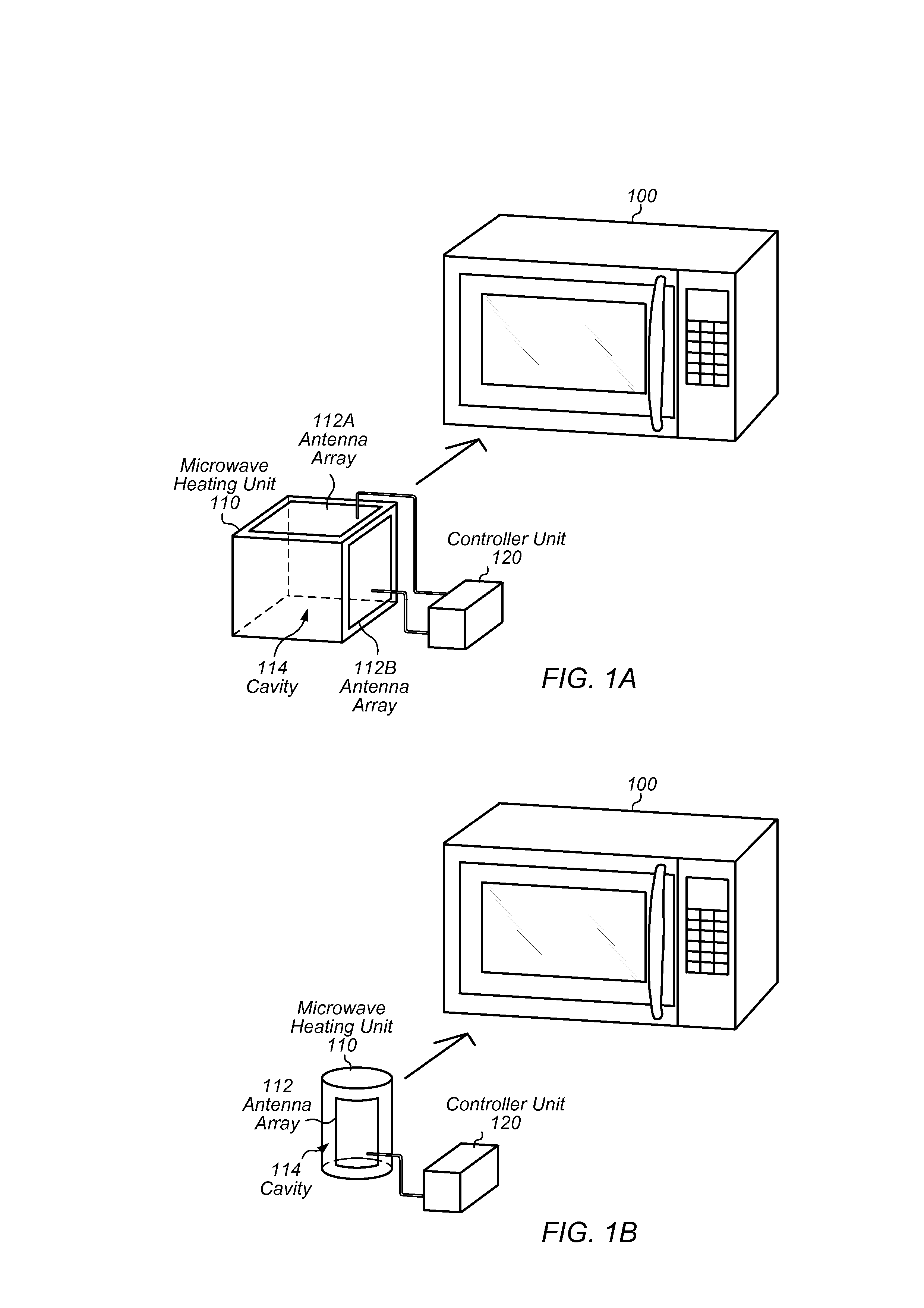 Microwave oven with antenna array