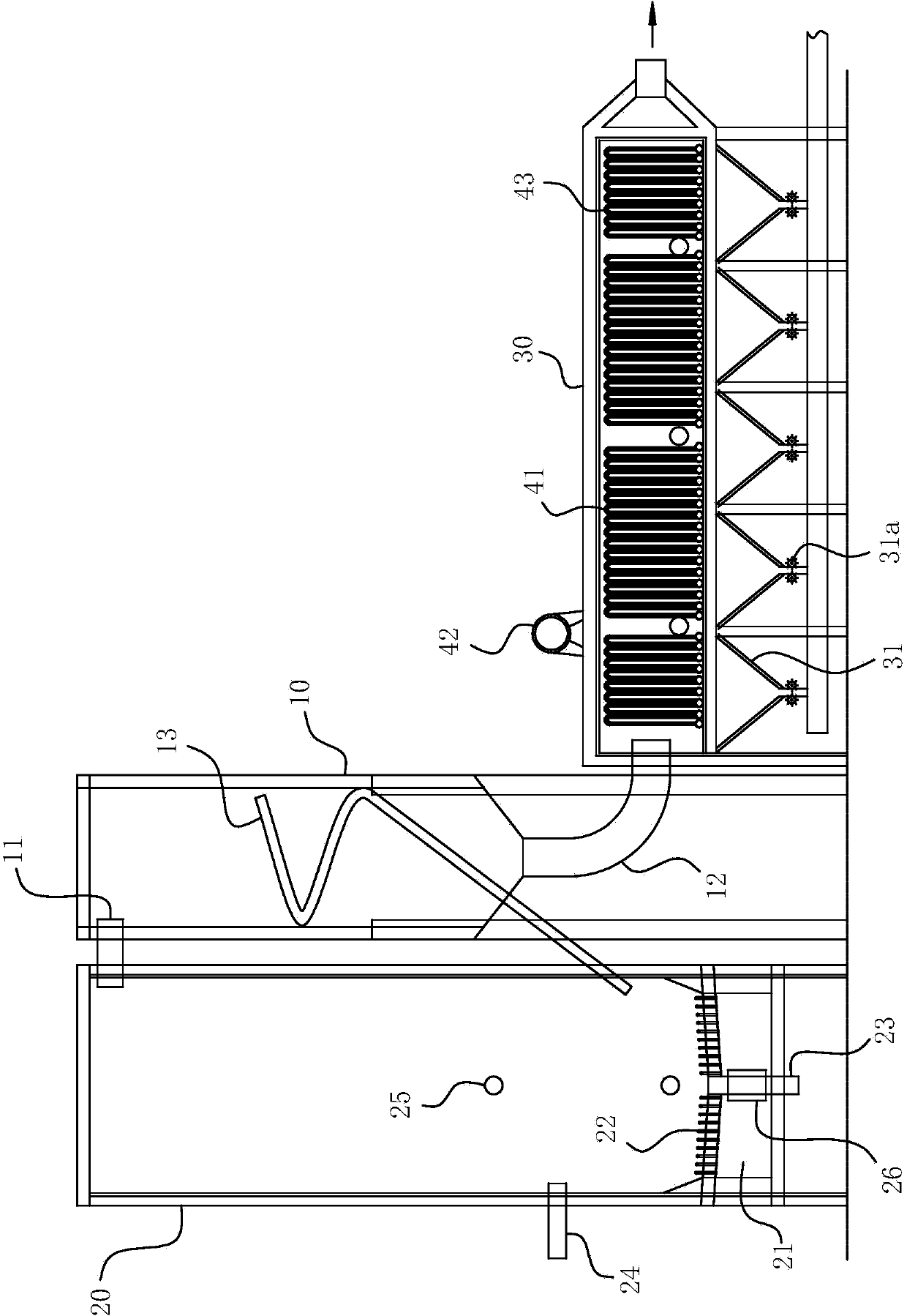 Furnace slag separation assembly and circulating sulfuration bed incinerator using assembly