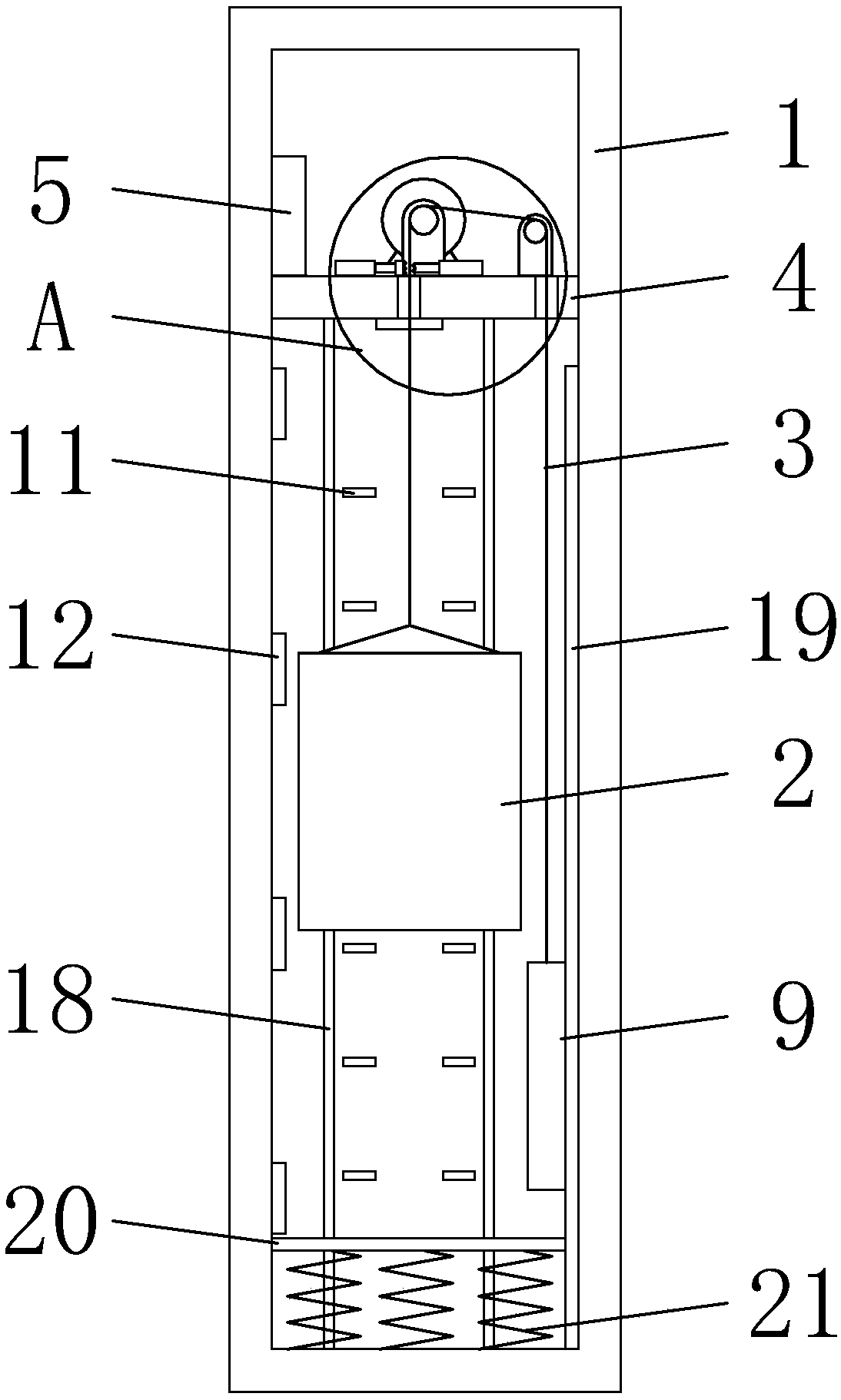 Control device capable of preventing elevator deceleration