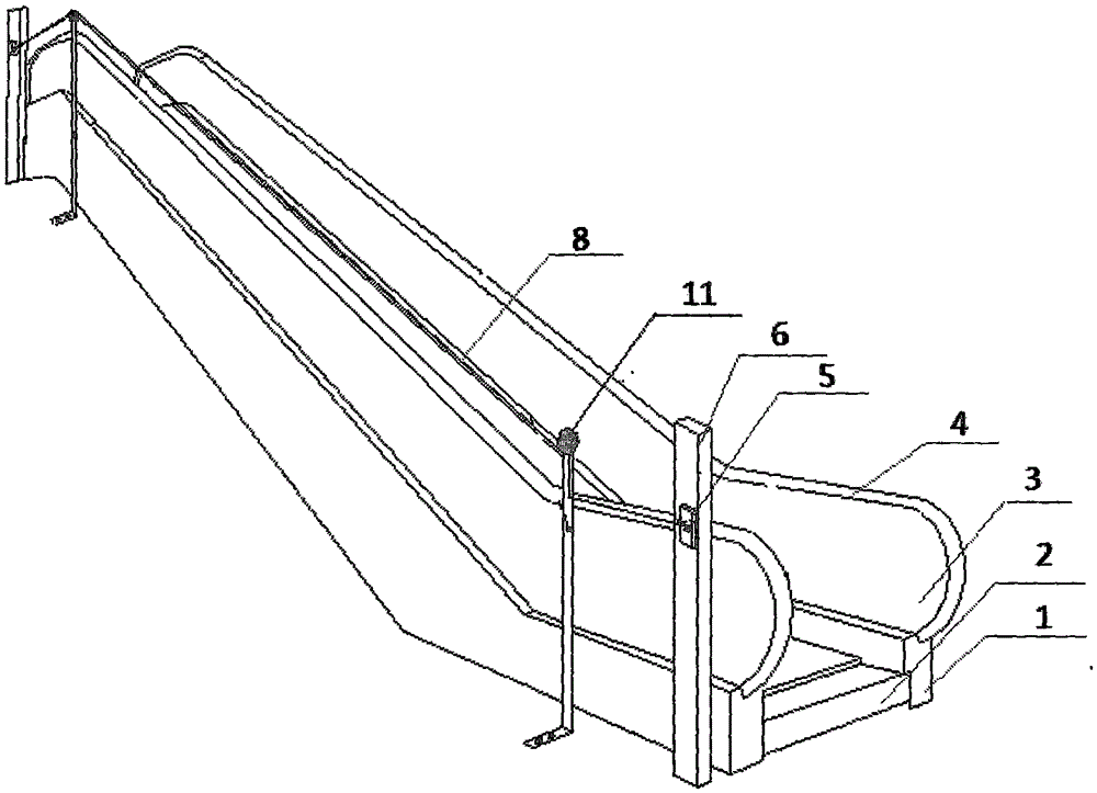 Liftable emergency stop interlocking device of escalator and control method of liftable emergency stop interlocking device