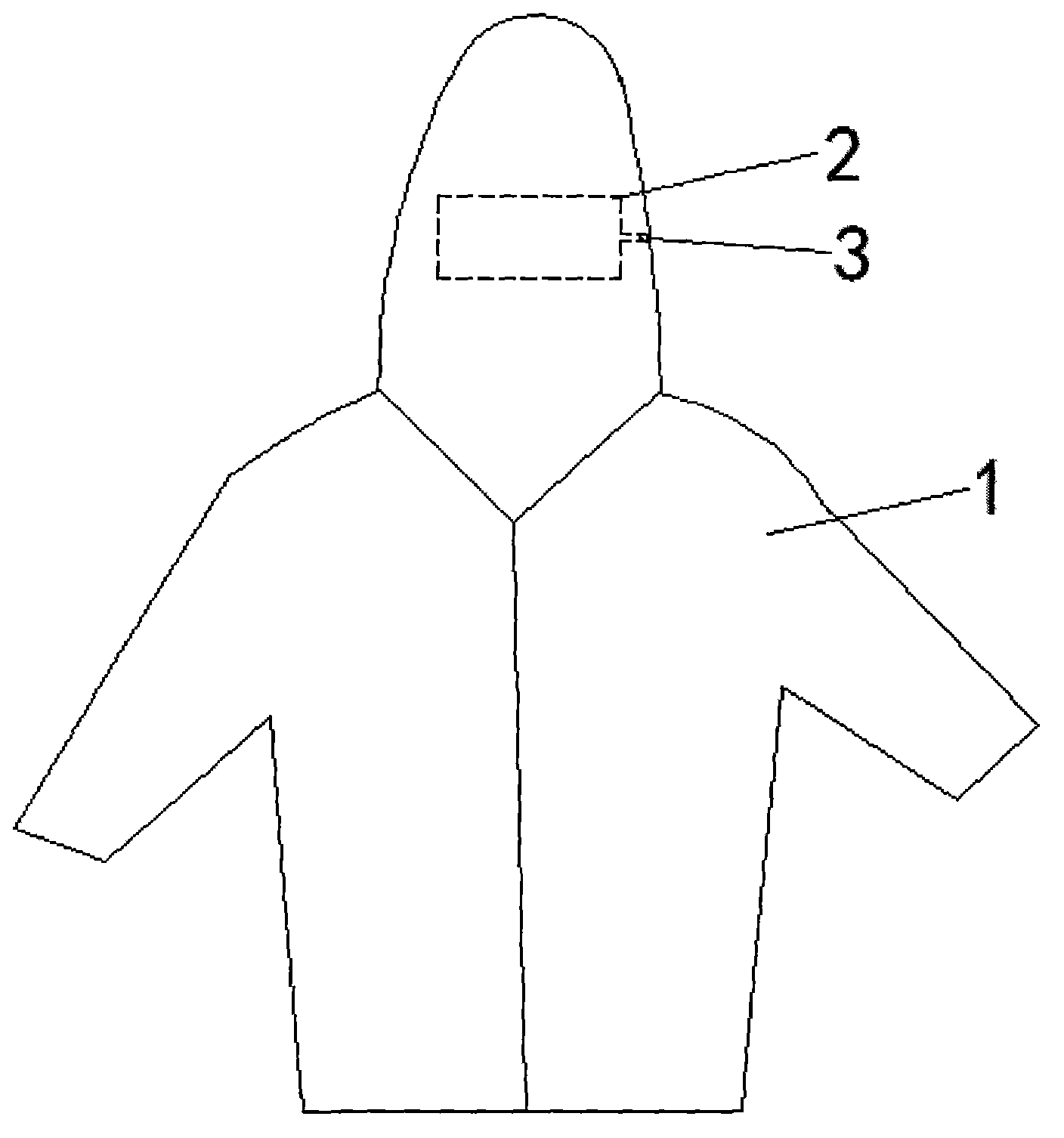 Anti-radiation, antibacterial and deodorant garment provided with cap containing air inflation bag