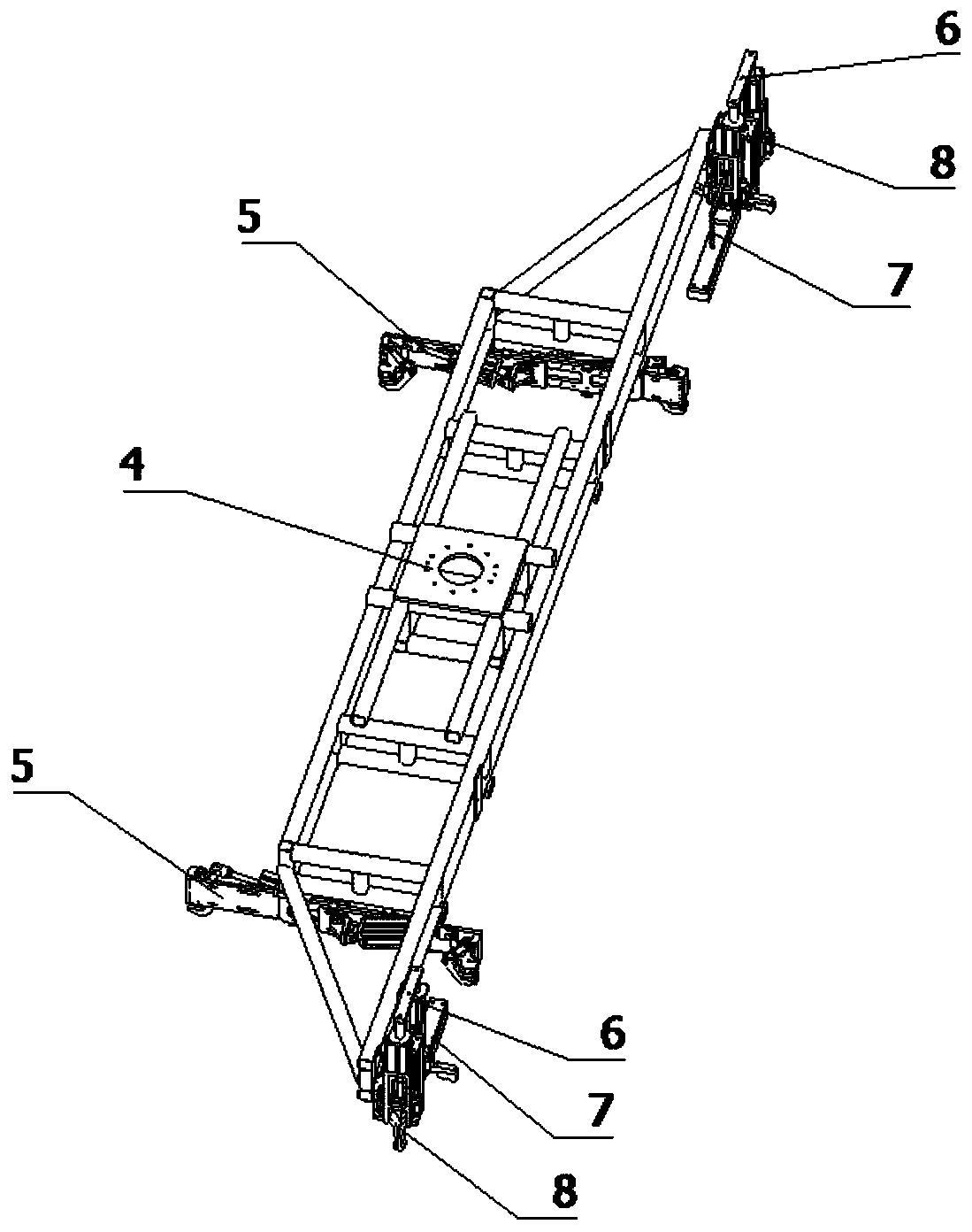 Full-automatic storage shelf feeding and discharging robot