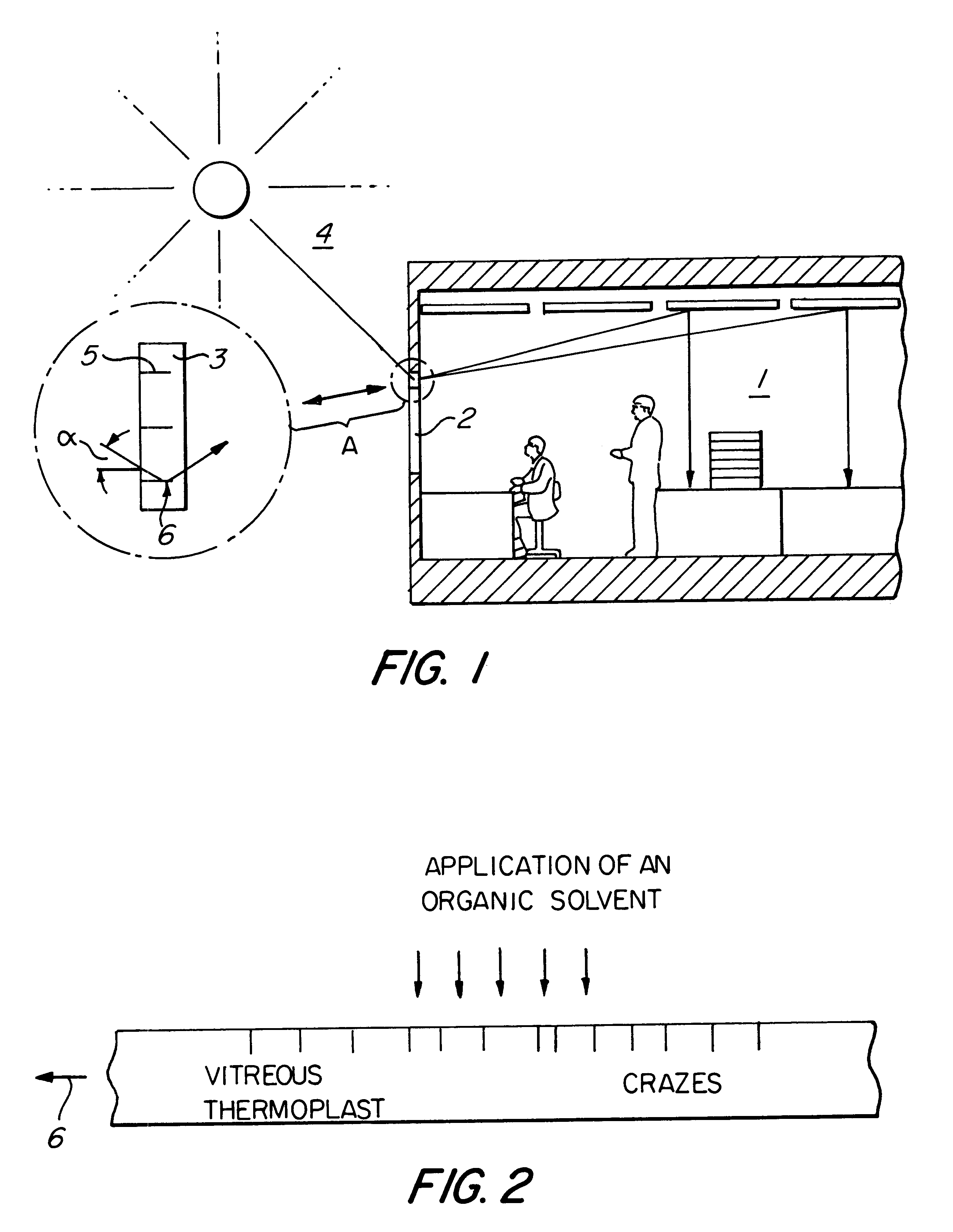 Element for lighting rooms by selective daylight guidance and method of manufacturing such an element