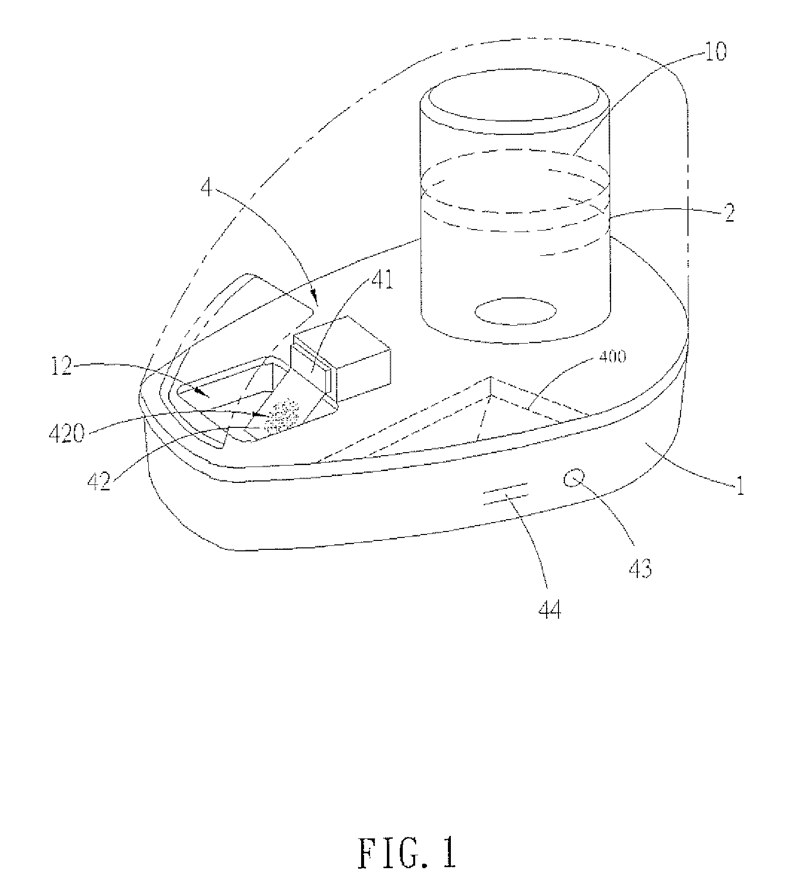 Horizontal-type atomizing apparatus with automatically controllable working fluid level