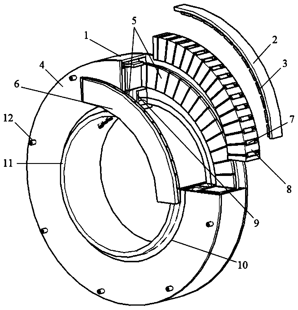 Radial-axial bidirectional hybrid magnetic circuit frameless permanent magnet synchronous motor