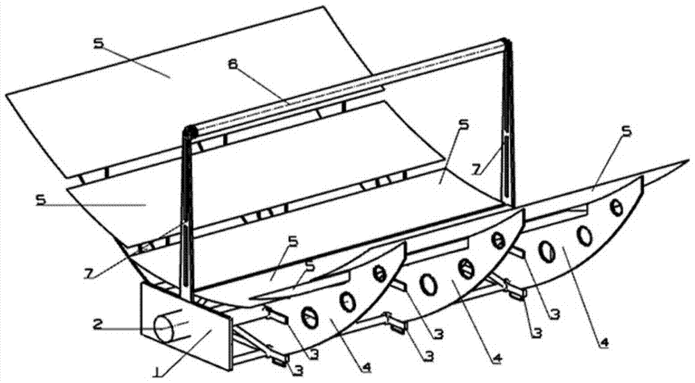 Multi-curved trough solar heat collection system