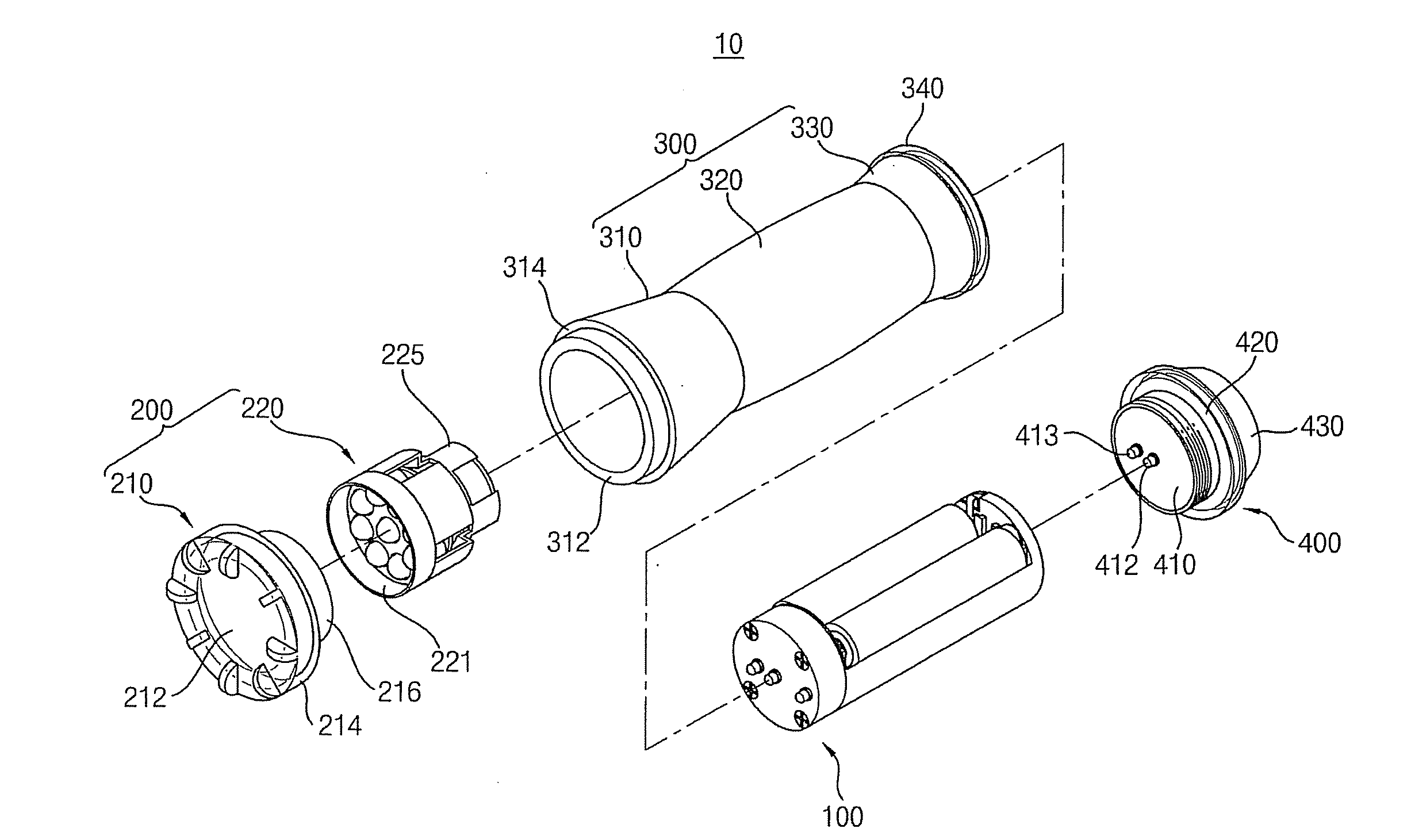 Dry cell holder and flashlight having the same