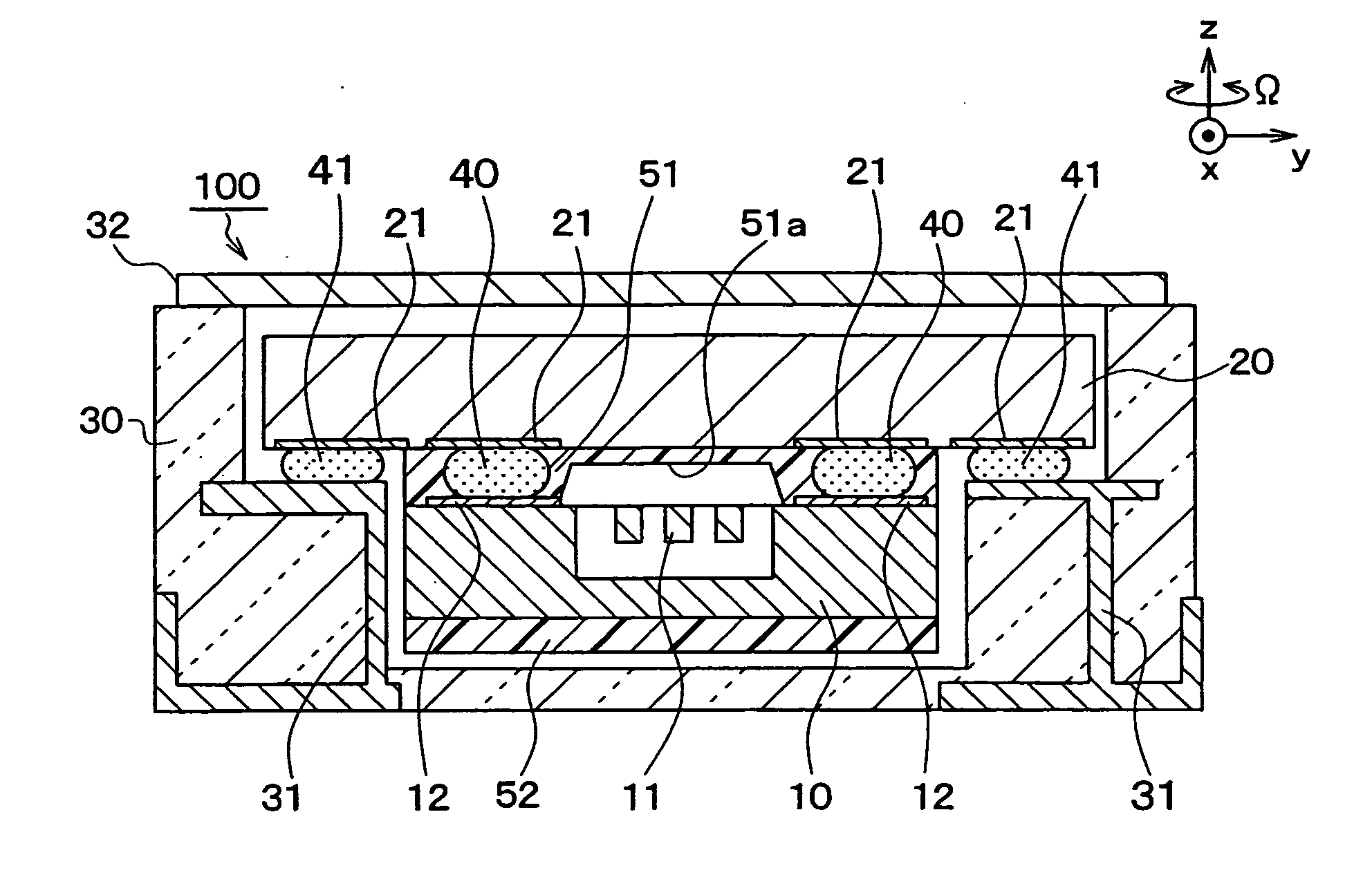 Sensor having semiconductor chip and circuit chip