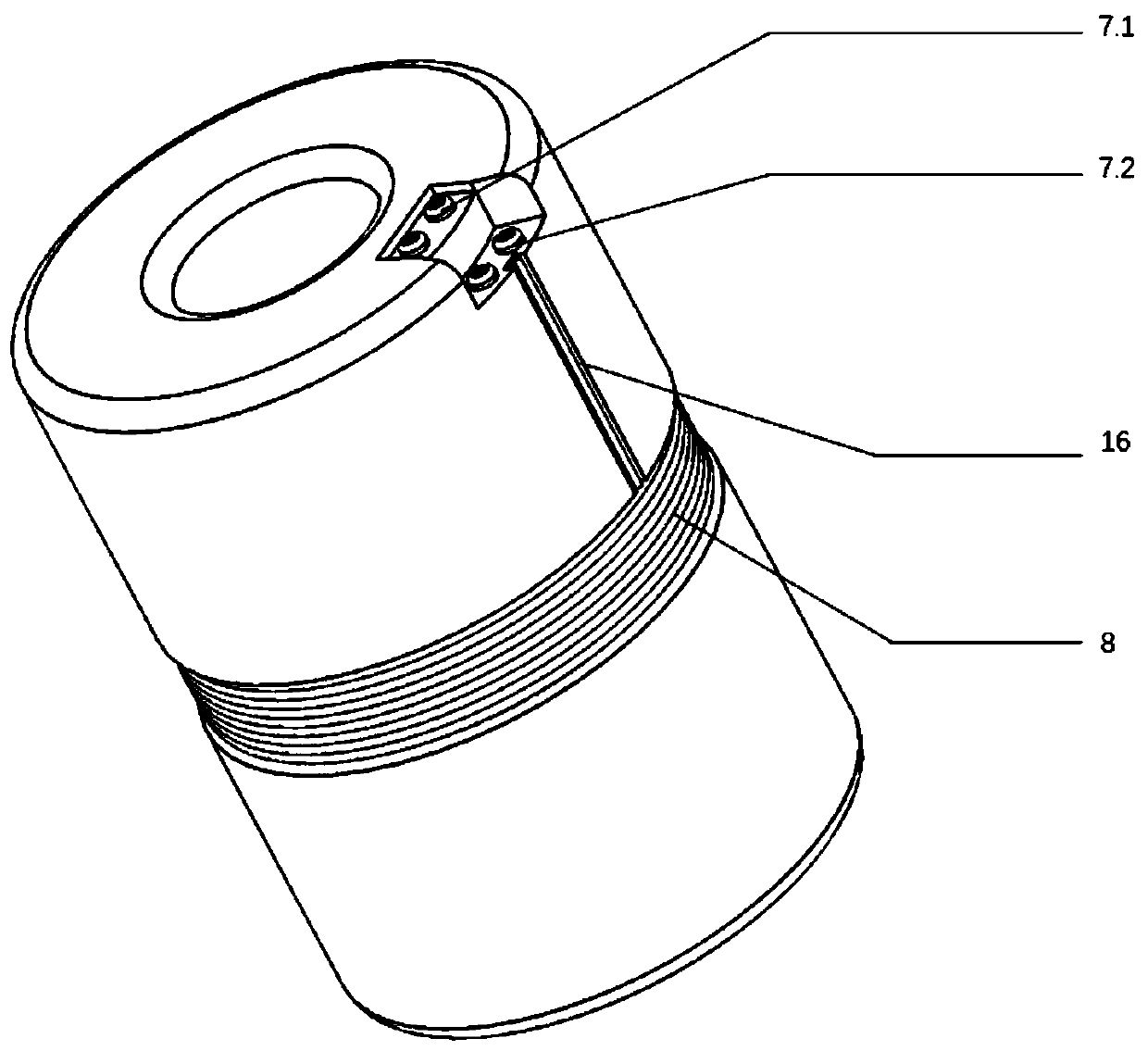 External penetrating type rotating magnetic field wellhead sucker rod detection system