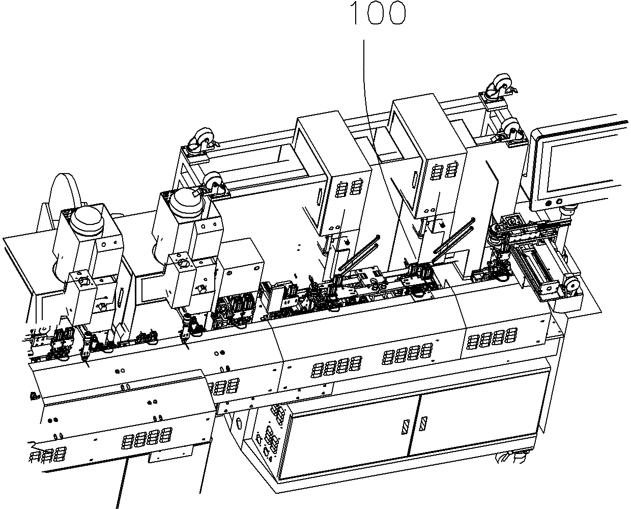 Number marking and number tube penetrating mechanism of double-pressing double-penetrating cable marker