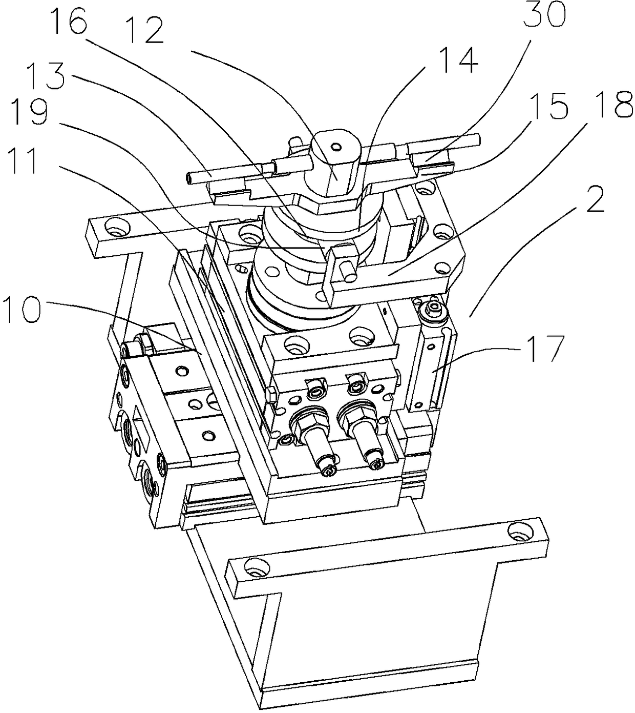 Number marking and number tube penetrating mechanism of double-pressing double-penetrating cable marker