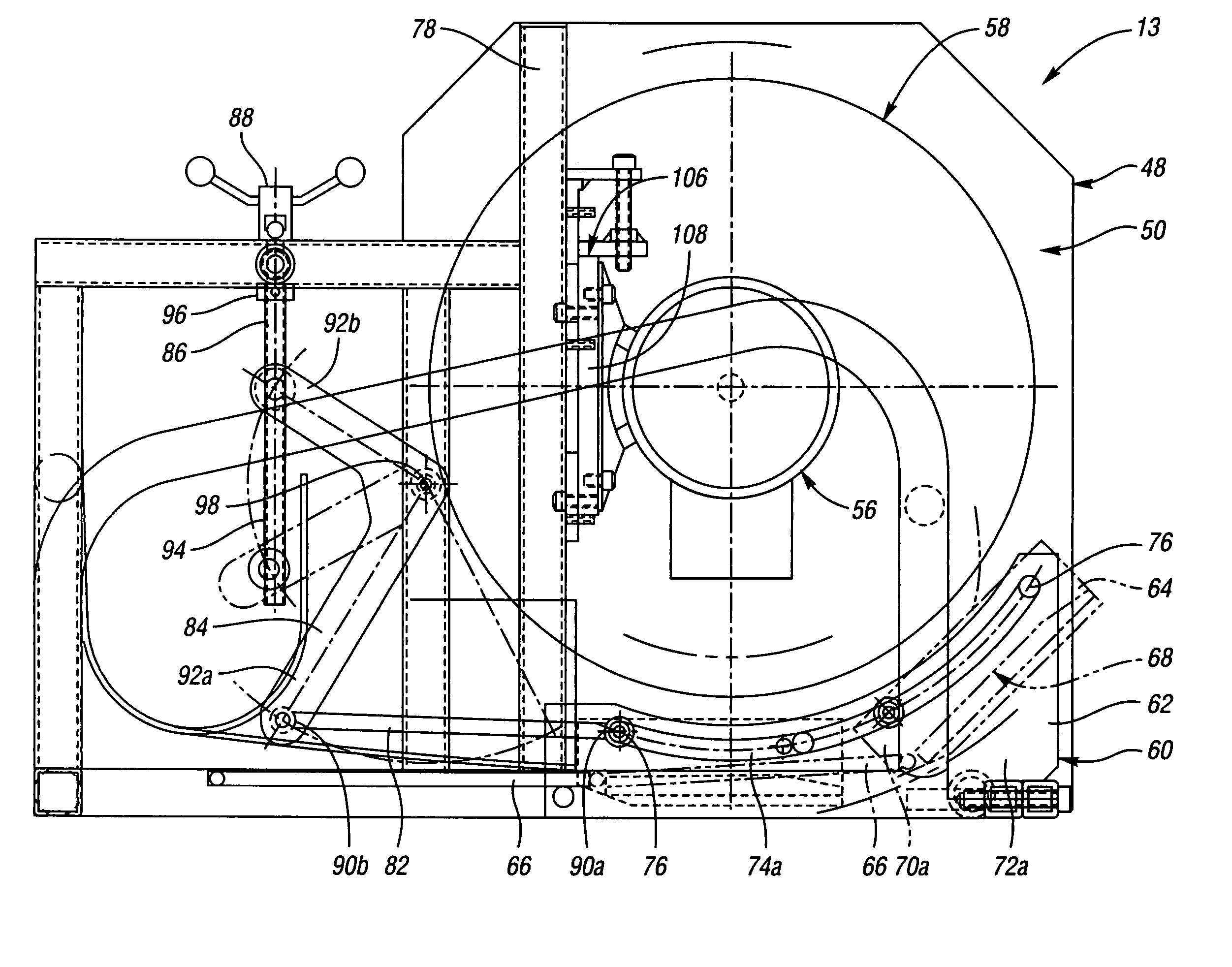 Rotating wheel return mechanism