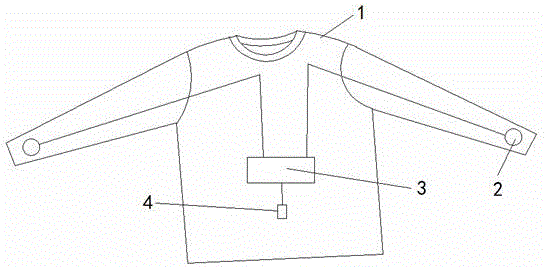Mobile-phone-charging unit-coil intermeshed garment