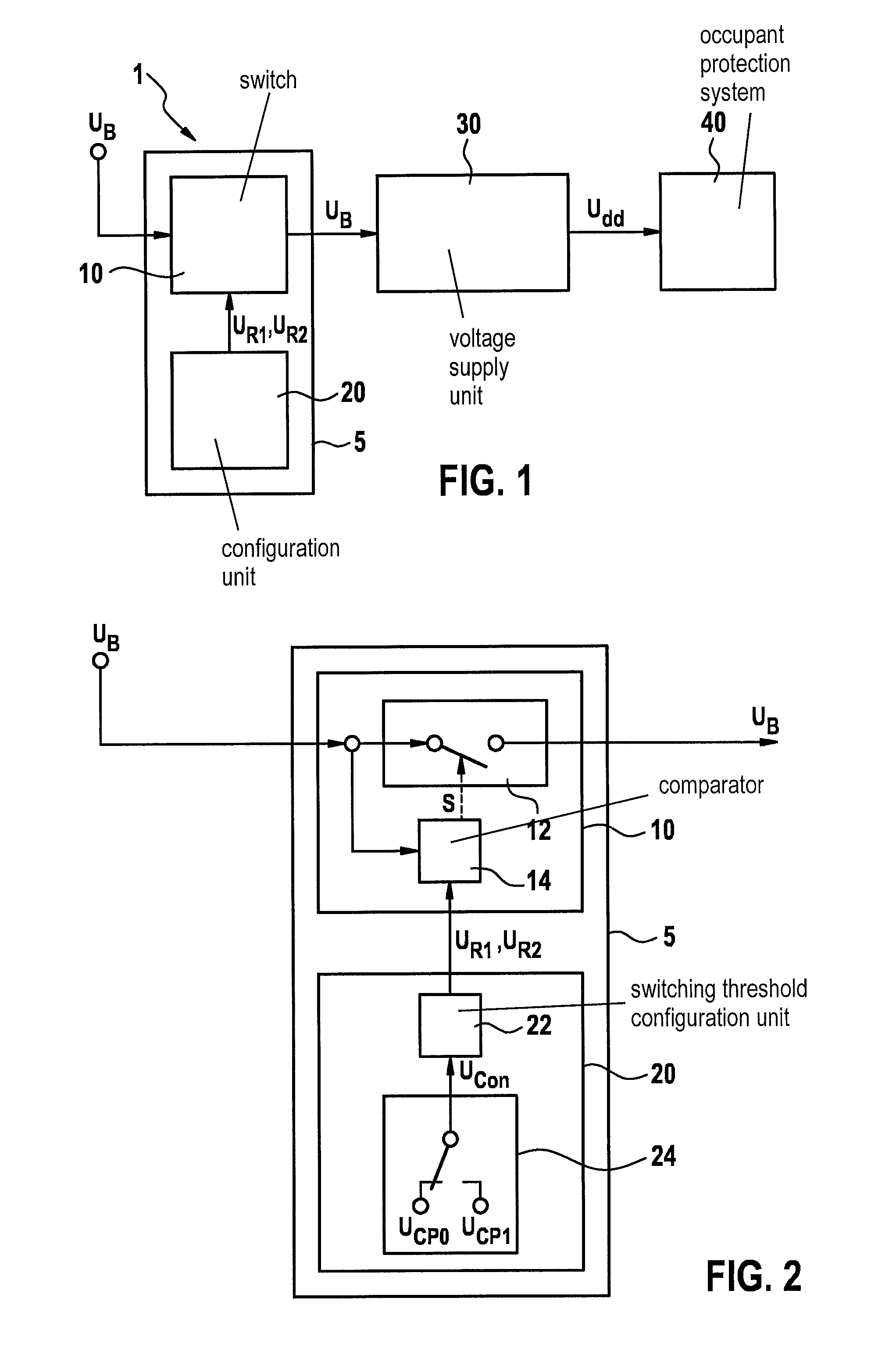 Device and method for the voltage supply of an occupant protection system