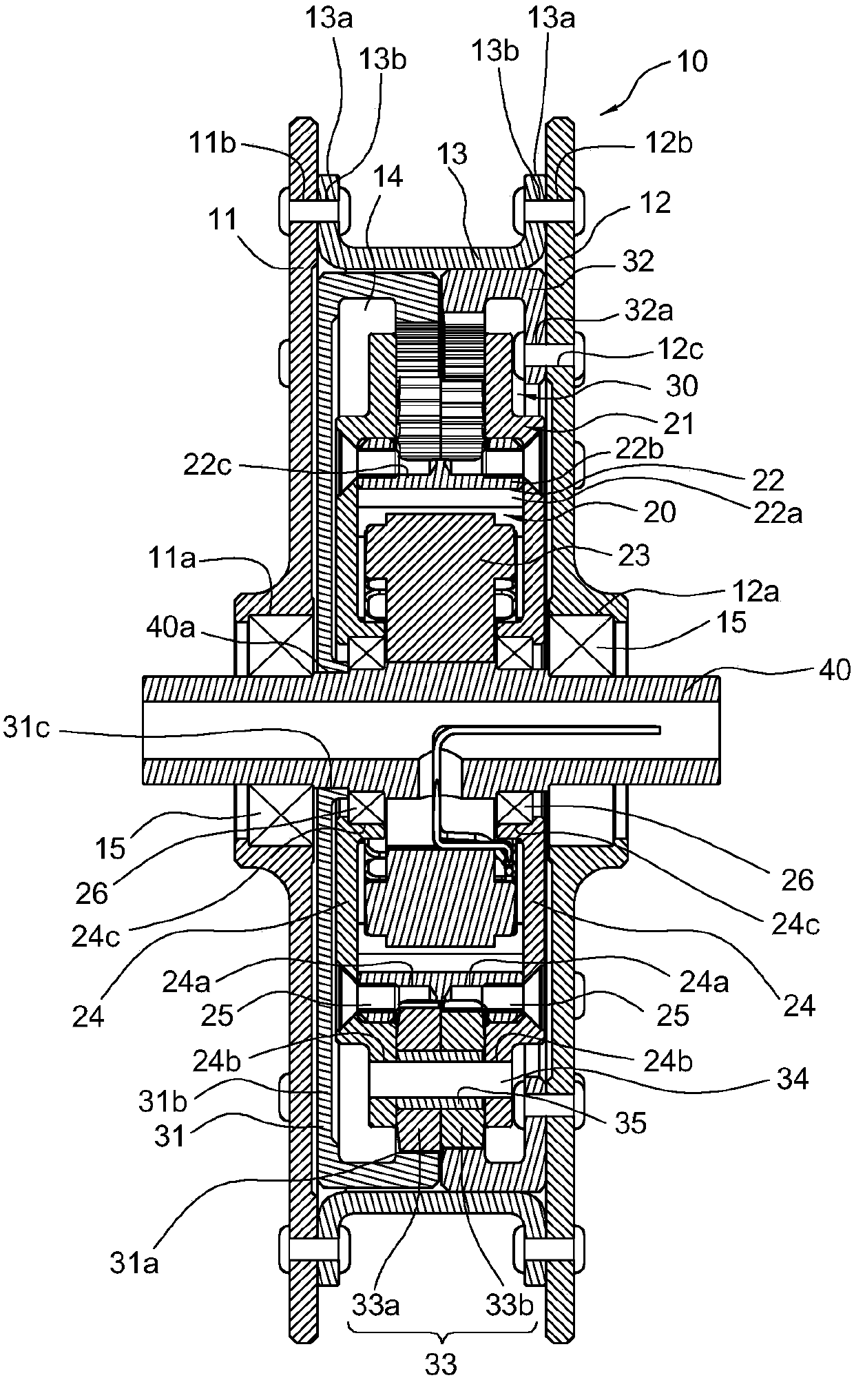 Hub type geared motor