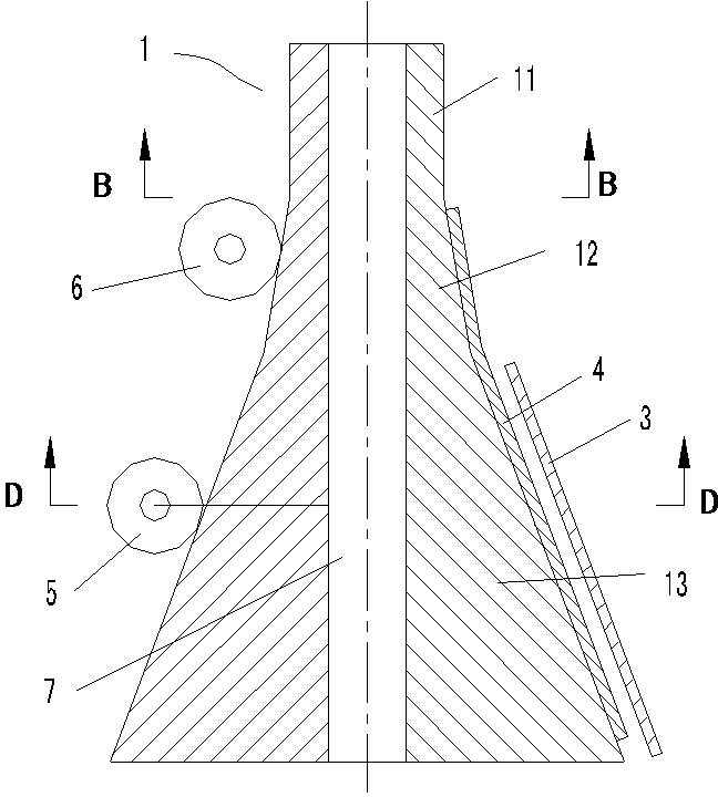 Method and device for preparing tube blank by means of differential temperature pushing from equal circular cross section to variable square cross section
