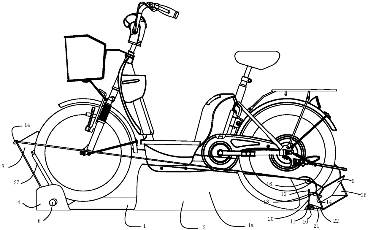 Dislocation parking system for electric bicycle