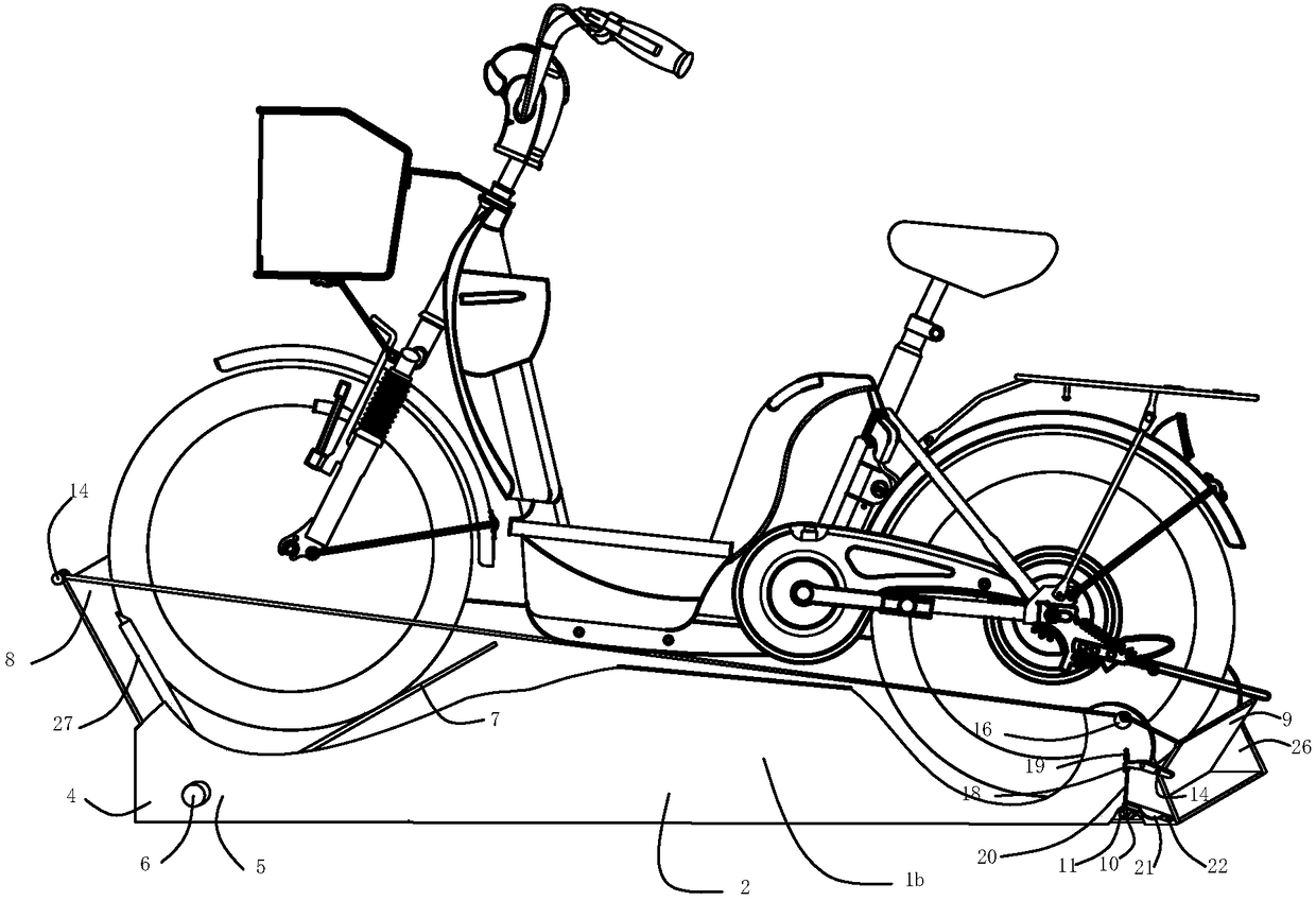 Dislocation parking system for electric bicycle