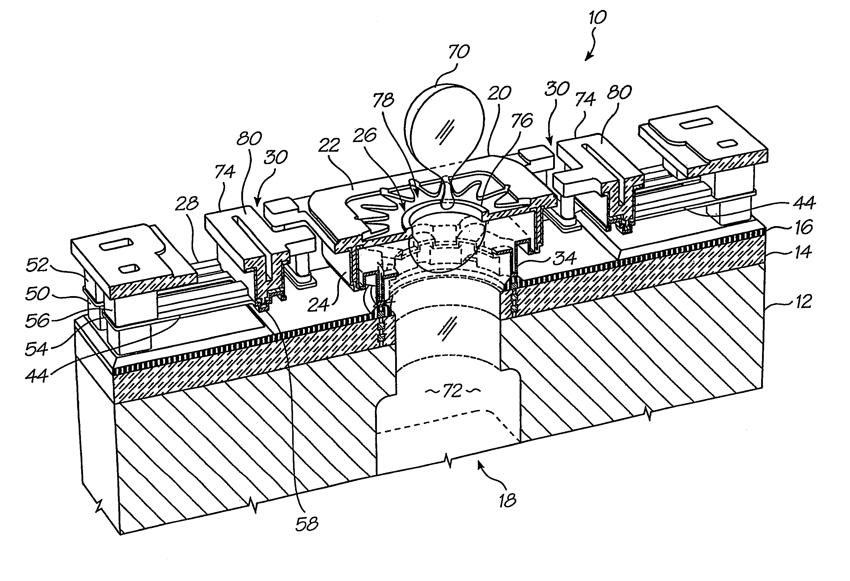 Symmetrically actuated ink ejection components for an ink jet printhead chip