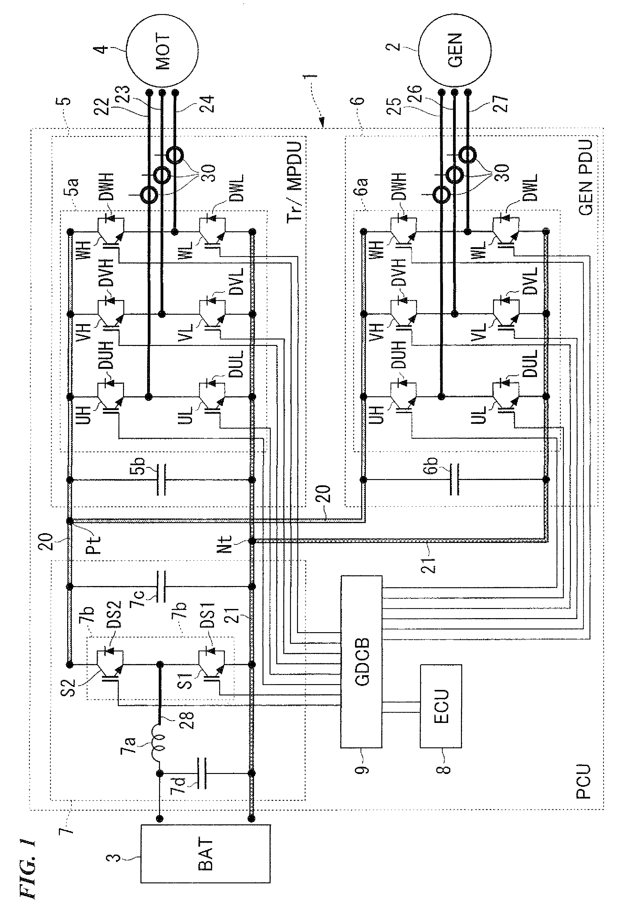 Power control unit and hybrid vehicle comprising same