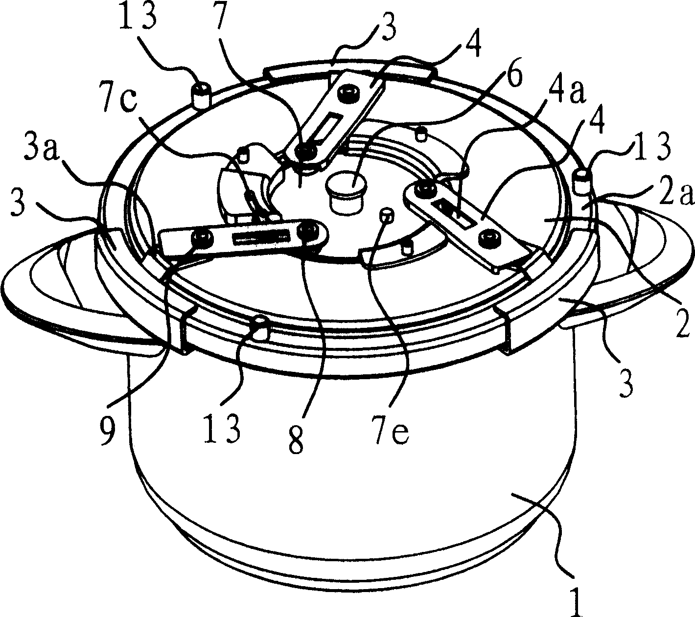 Open and close cover structure of a pressure cooker