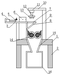 Crushing treatment device for plywood