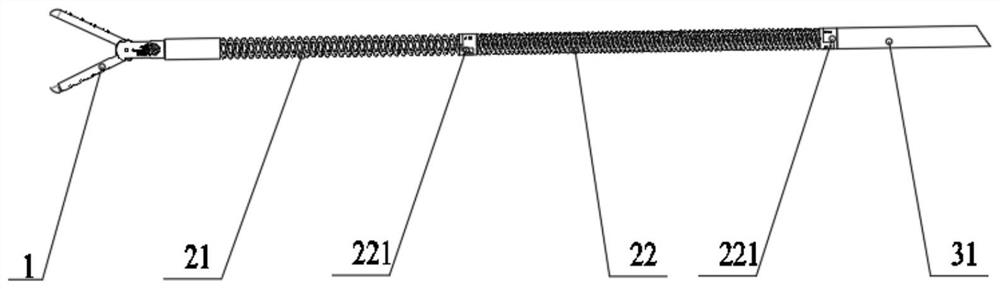 Continuous body mechanism of mixed flexible structure and medical application