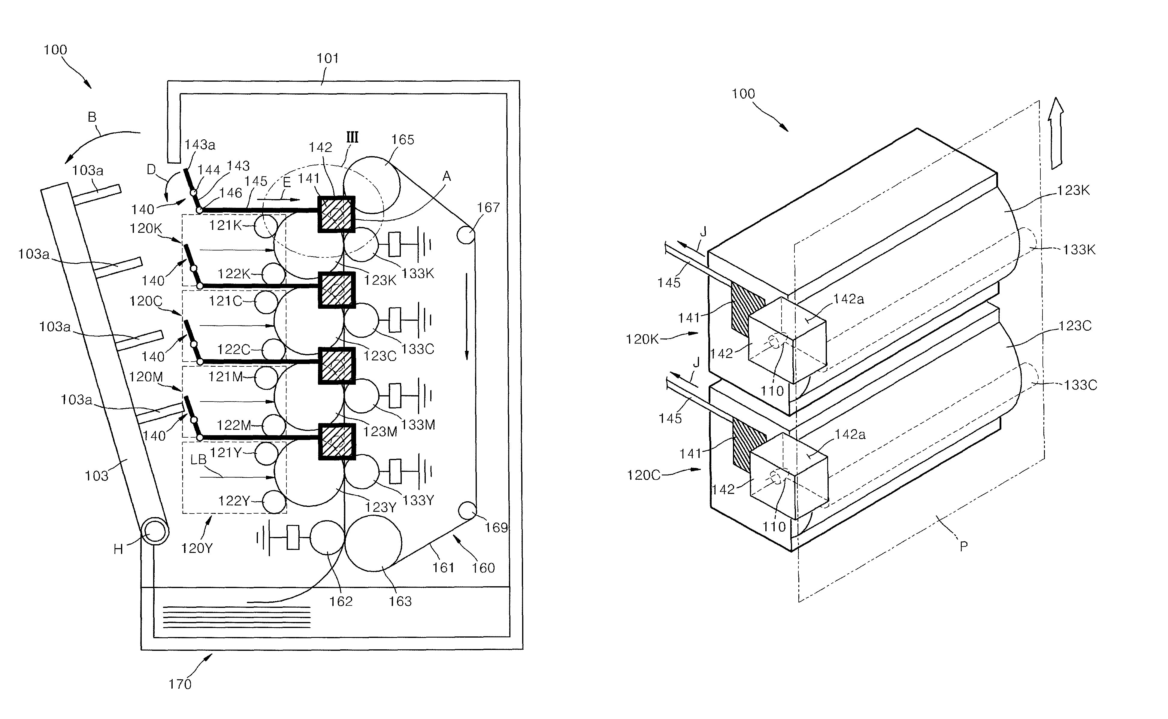 Image forming apparatus with a light scanning lamp blocking device, operating method thereof and a cartridge usable with the image forming apparatus