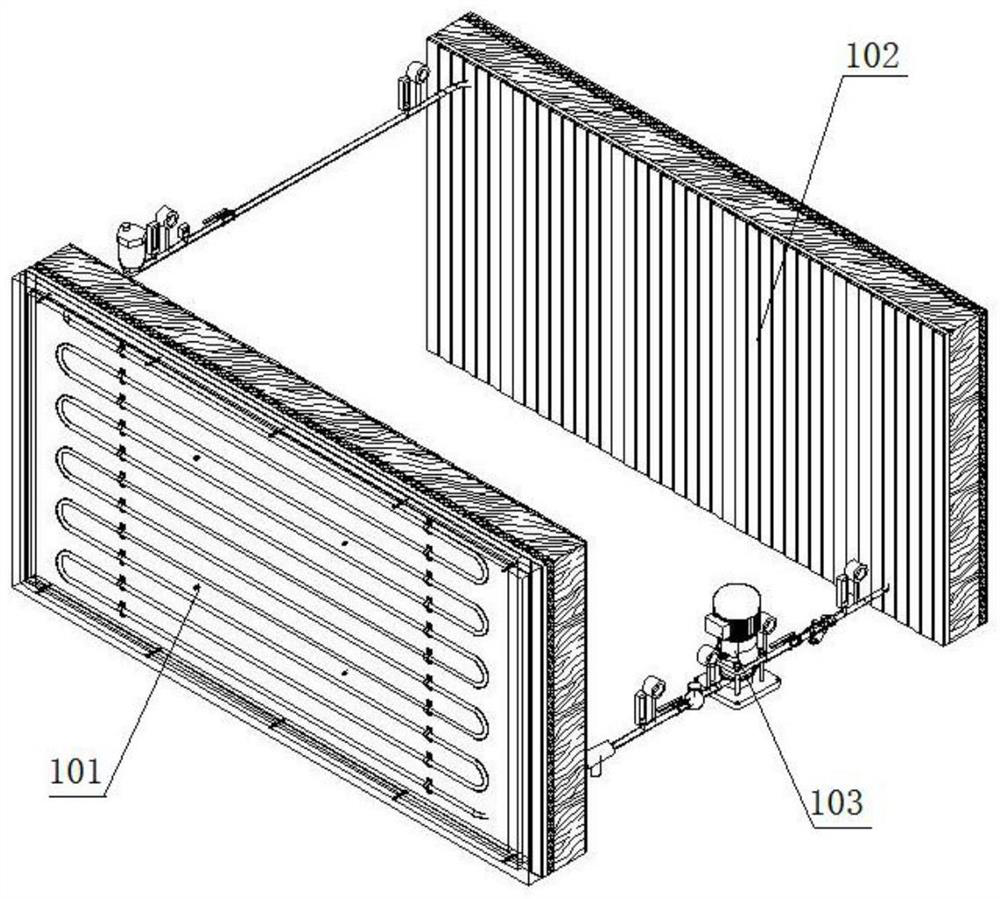 Prefabricated embedded coil pipe composite ecological wall heat storage and release system